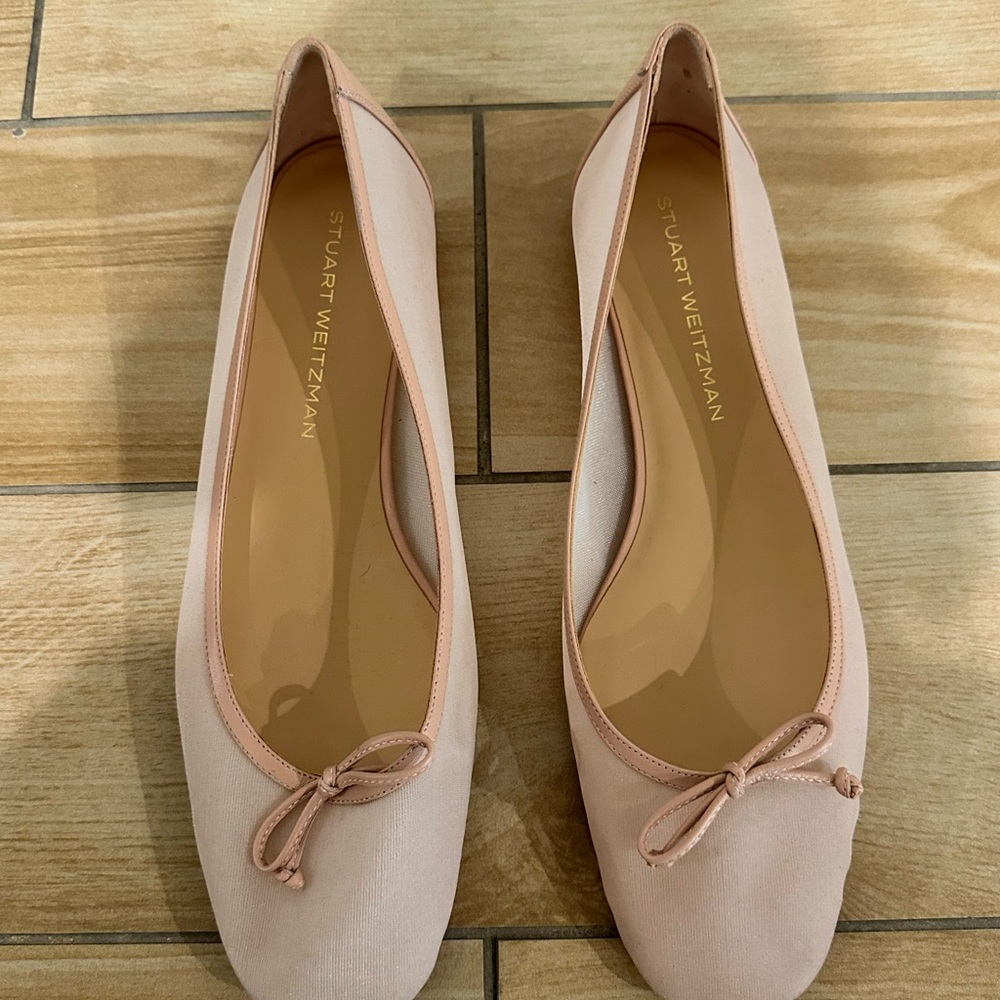 Stuart Weitzman Blush Pink Mesh Loafers